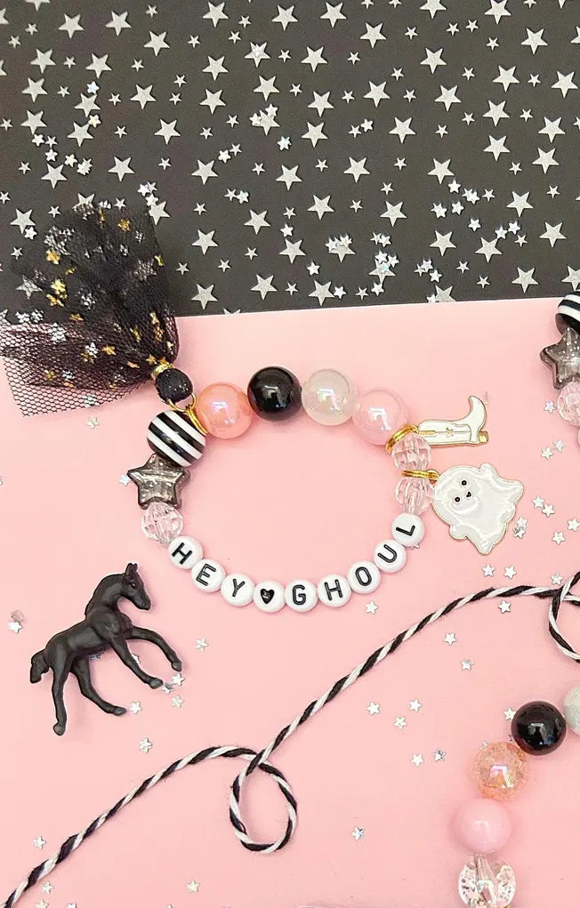 Crushed Glass Bead Stretch Bracelet - Hey Ghoul
