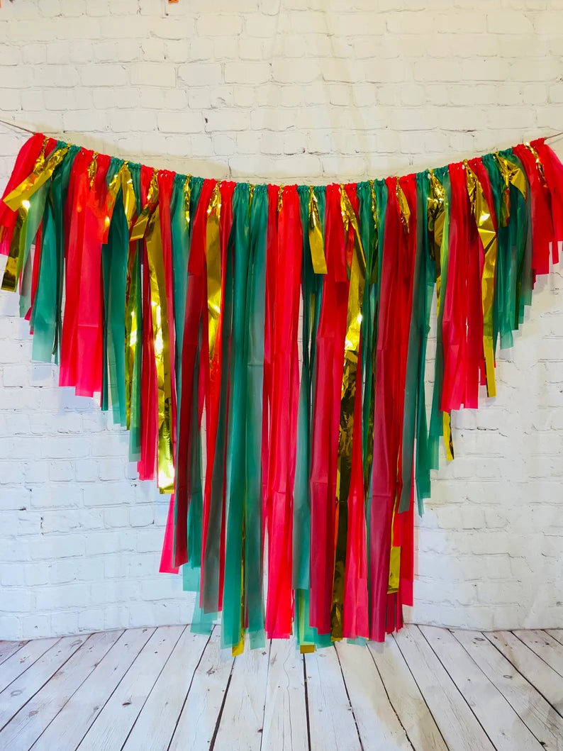 Christmas Fringe Backdrop - Holly Jolly