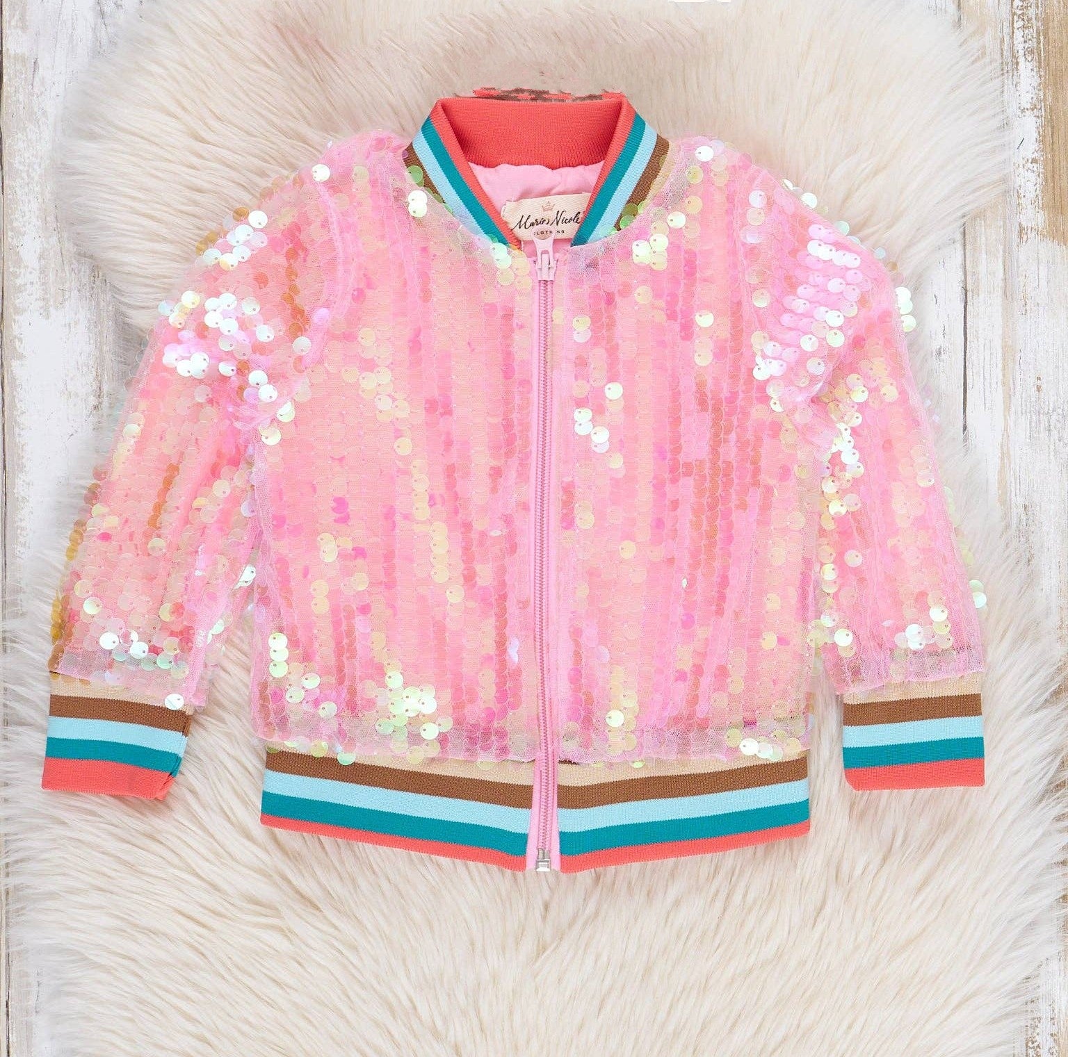 Pink Iridescent Bomber Jacket