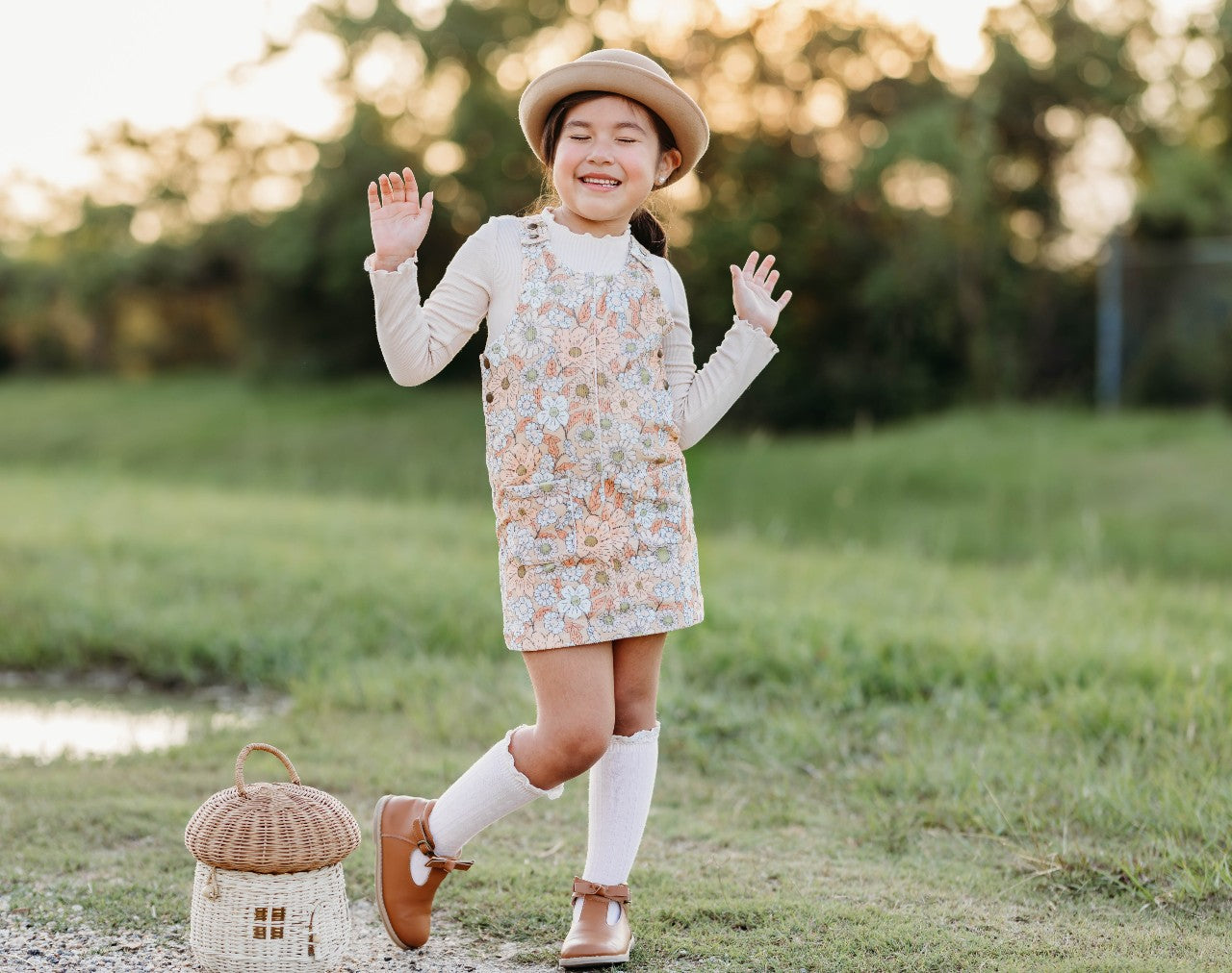 Parker Corduroy Jumper Set - Golden Apricot (Running Small)