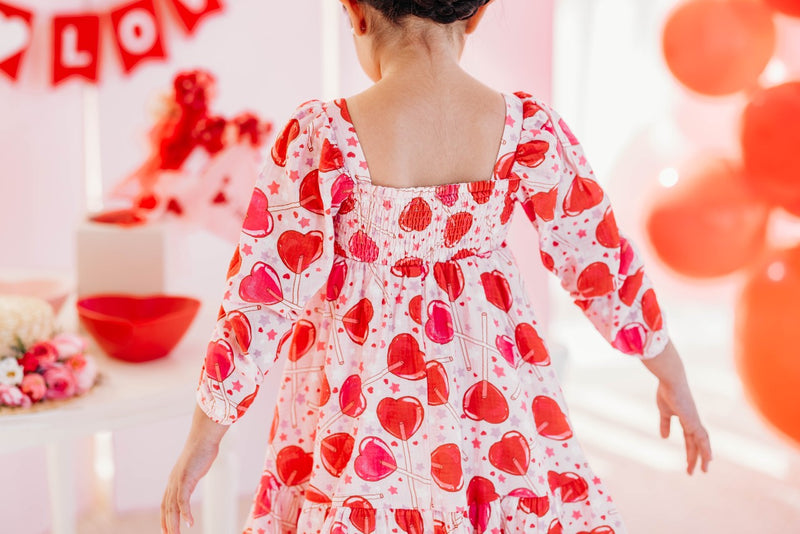 Puff Sleeve Dress - Lollipop Love