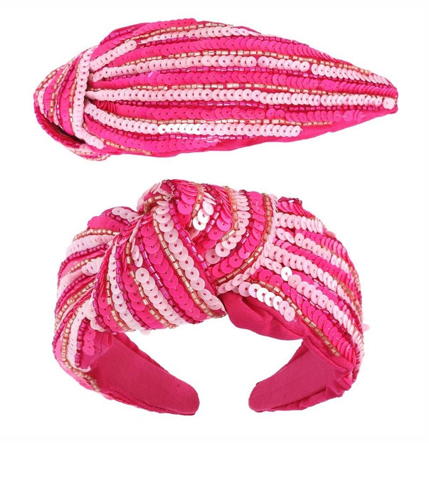 Beaded Headband - Pink Prism