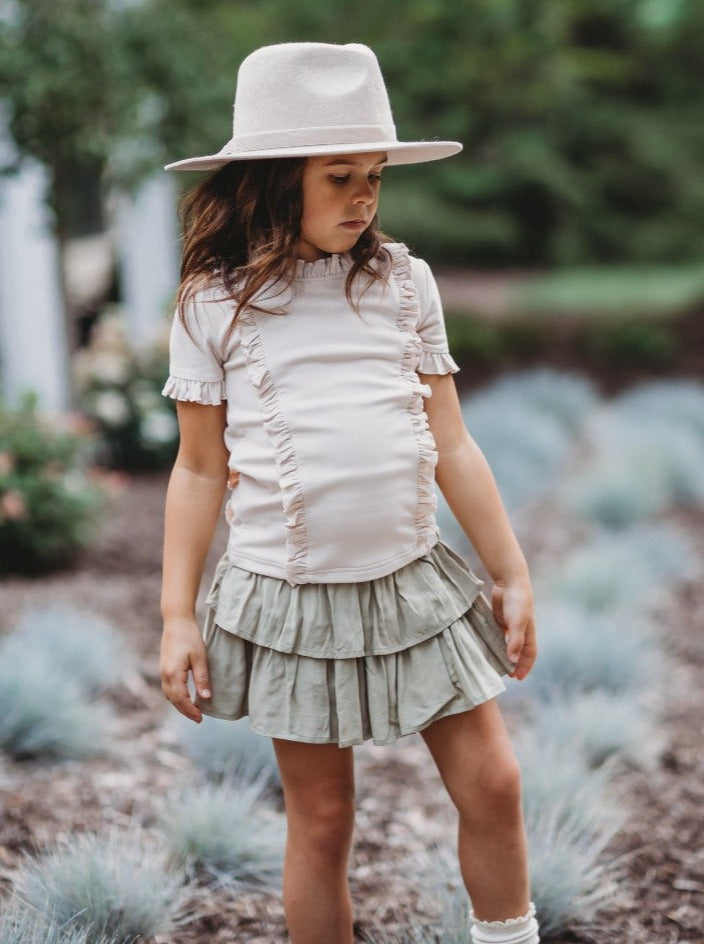 Lace Ruffle Leggings - Ivory