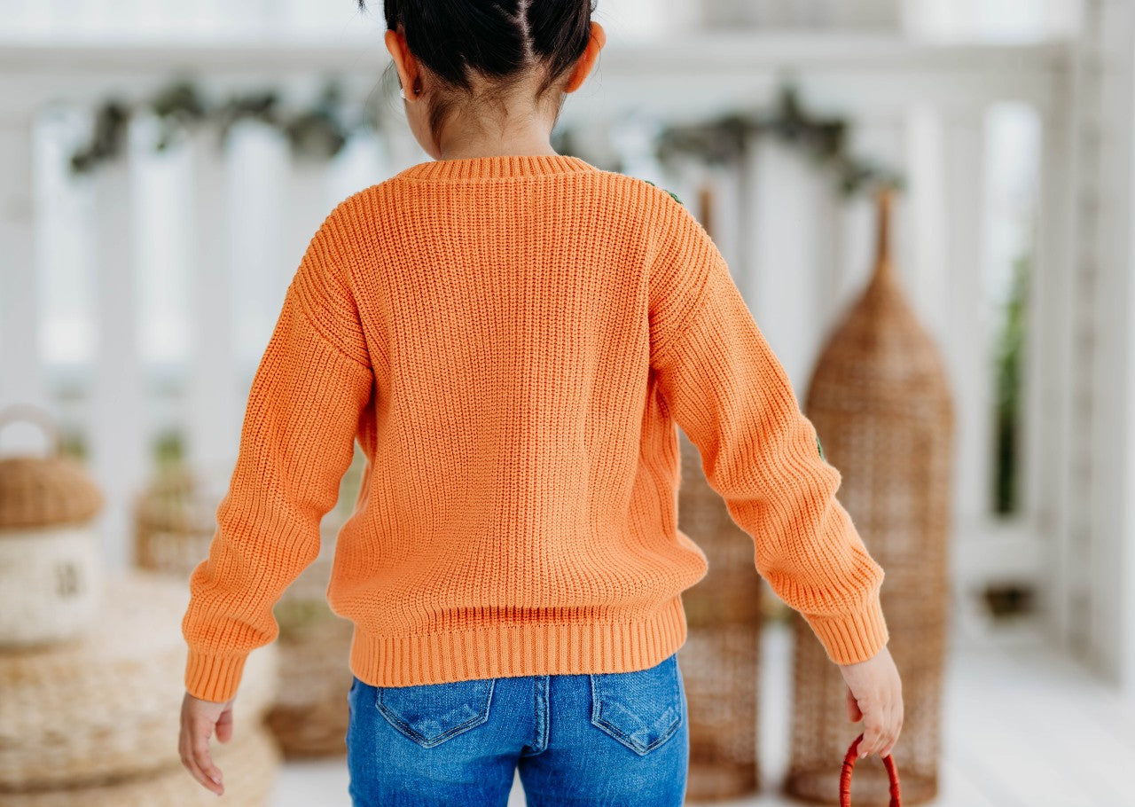 Embroidered Sweater - Pumpkin