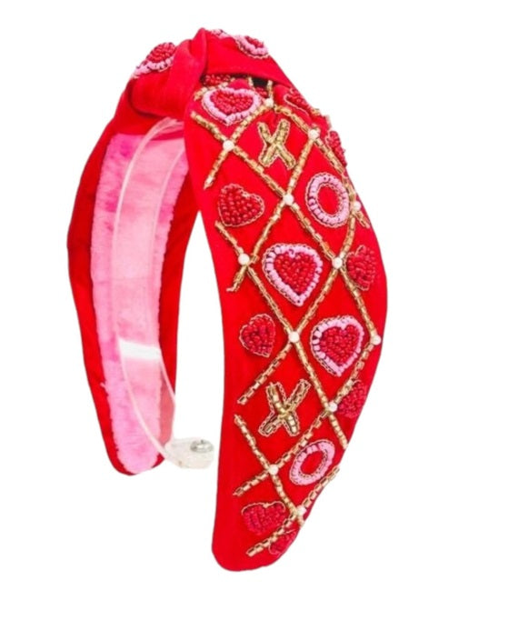 Beaded Headband - Queen of Hearts