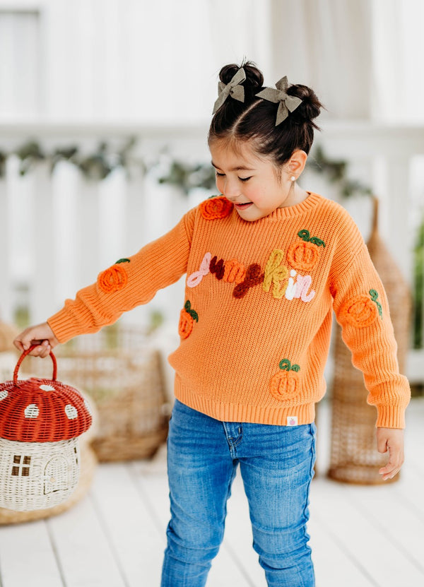 Embroidered Sweater - Pumpkin