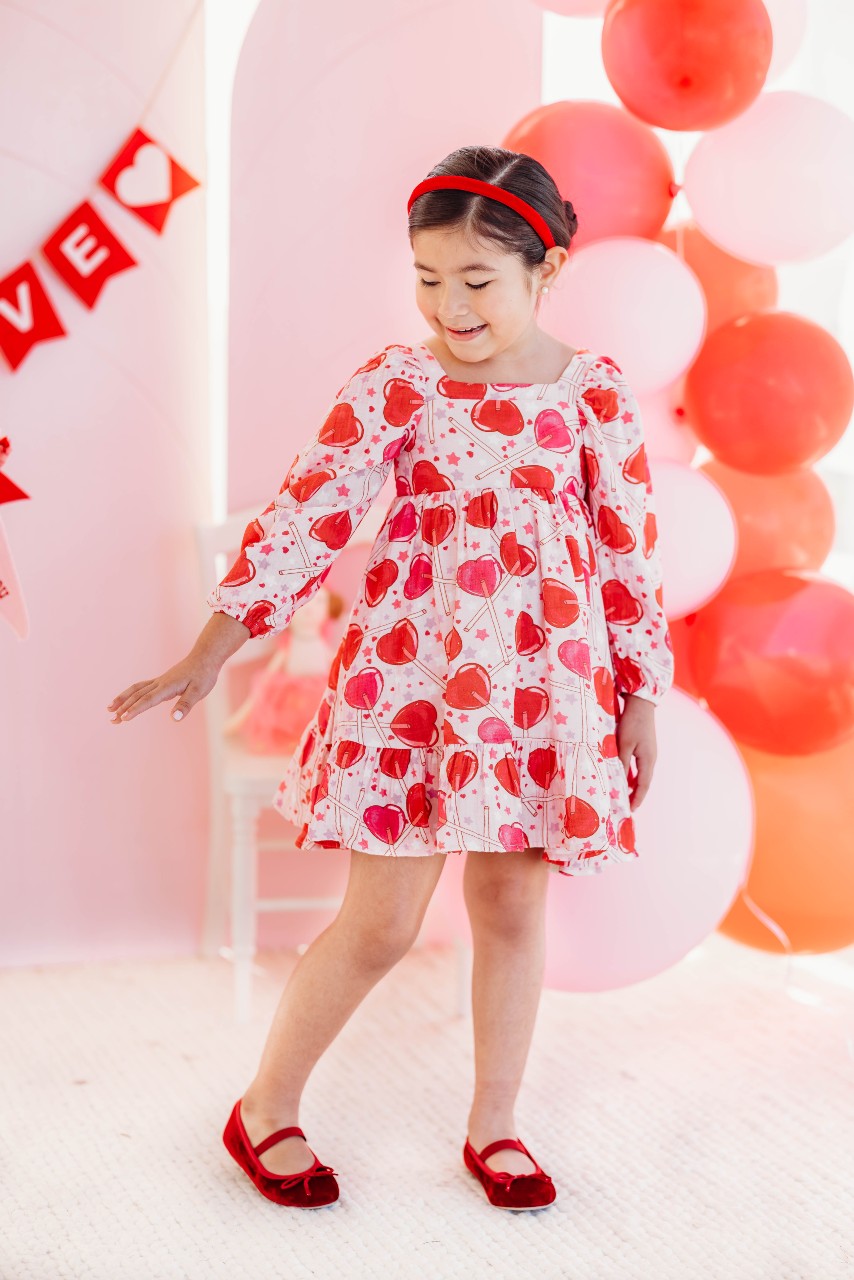 Puff Sleeve Dress - Lollipop Love