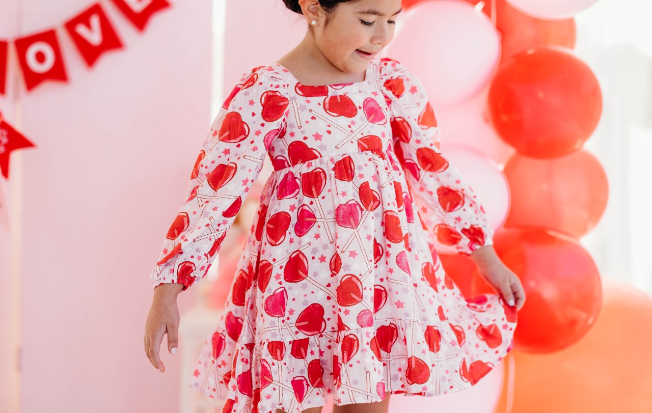 Puff Sleeve Dress - Lollipop Love