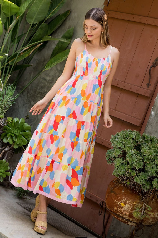 Women's Smocked Maxi Dress | Brushstokes