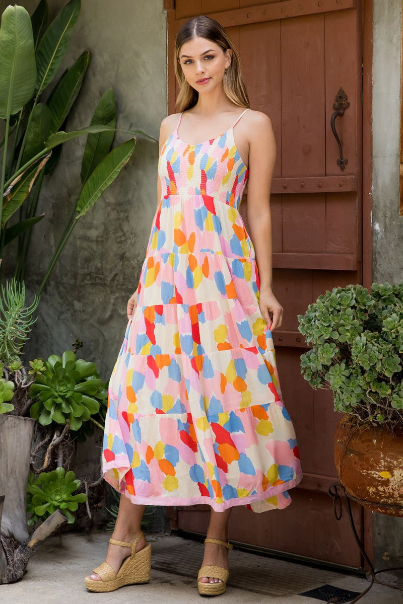 Women's Smocked Maxi Dress | Brushstokes