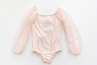 Mesh Long Sleeve Leotard - Pink Bliss