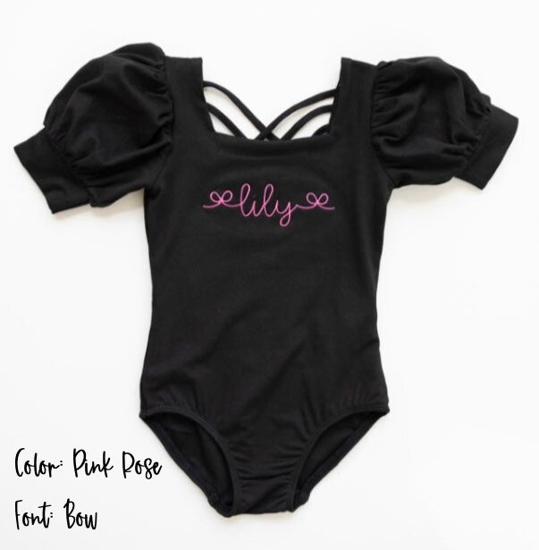 Puff Sleeve Leotard - Black Magic