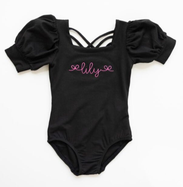 Puff Sleeve Leotard - Black Magic