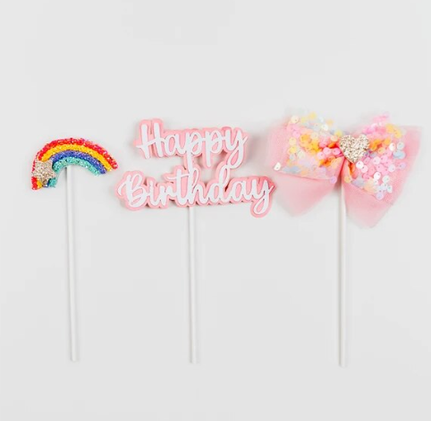 Girly Cake Topper Set