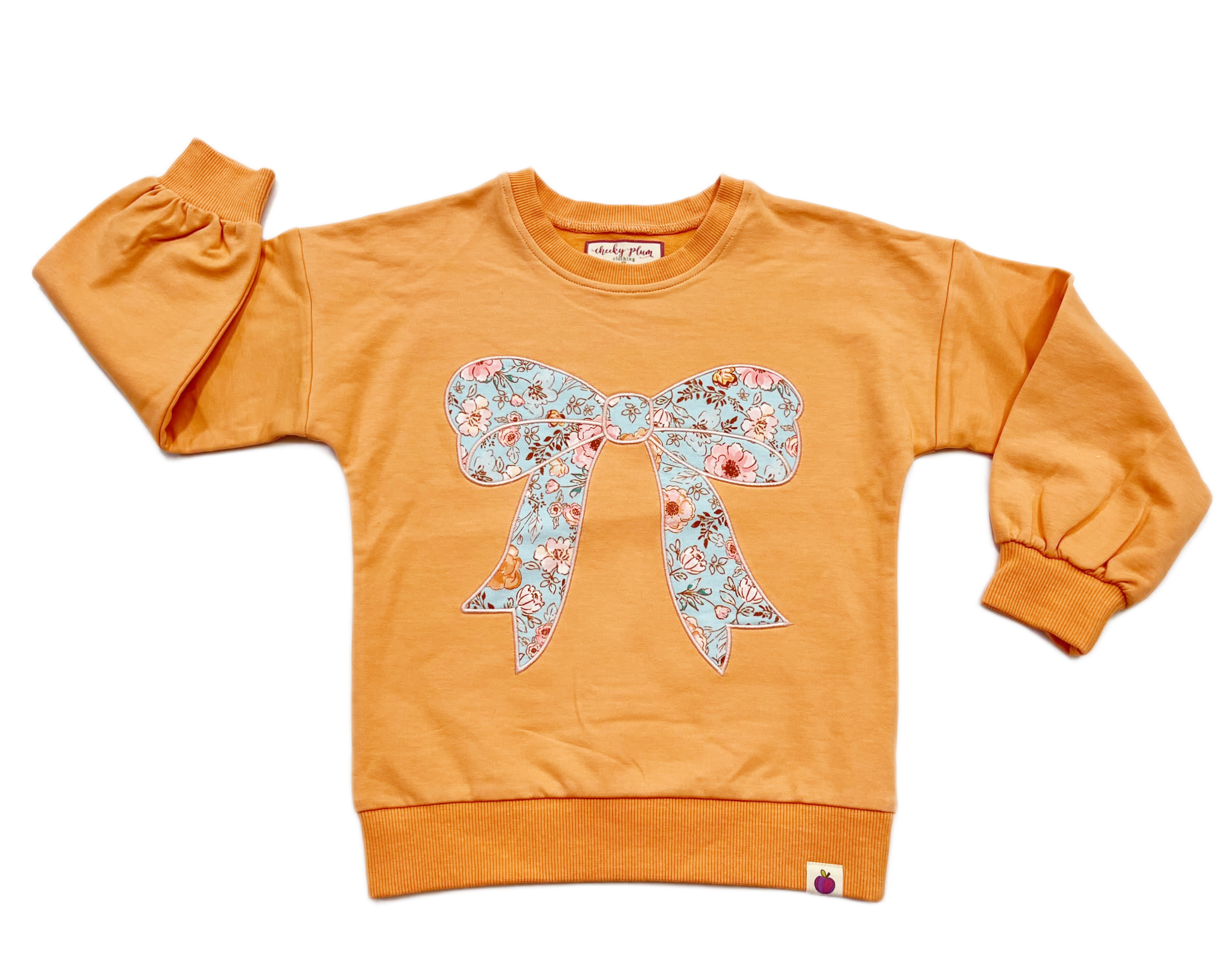 Bow Applique Sweater - Tangerine Tides (Pre-Order)