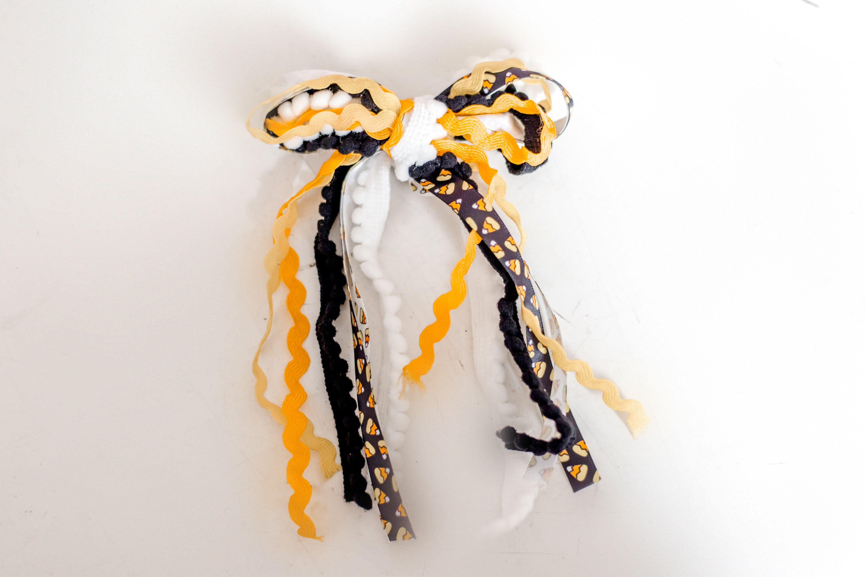 Textured Hair Bow - Candy Corn Cutie