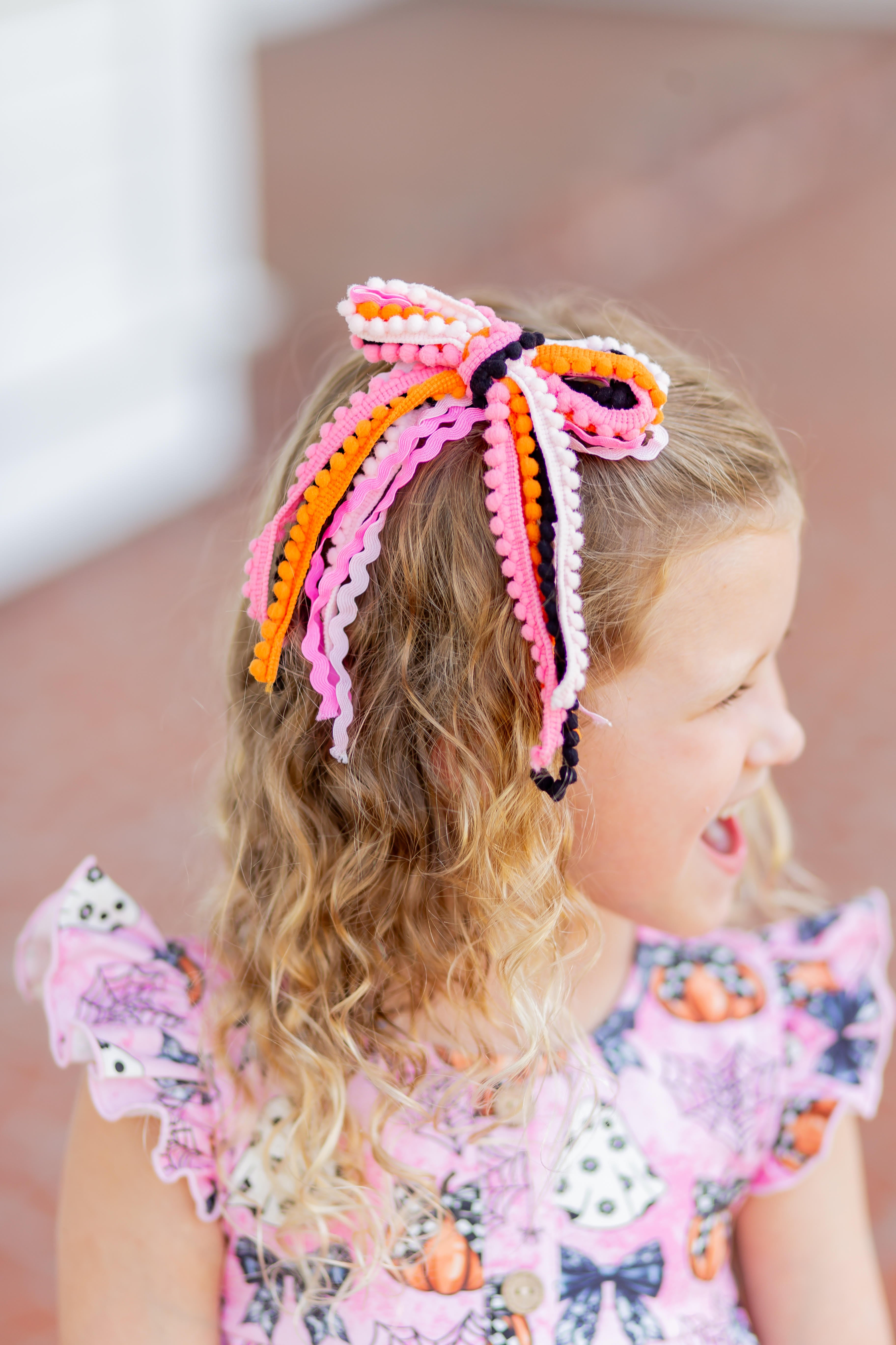 Textured Hair Bow - Pumpkin Patch Princess