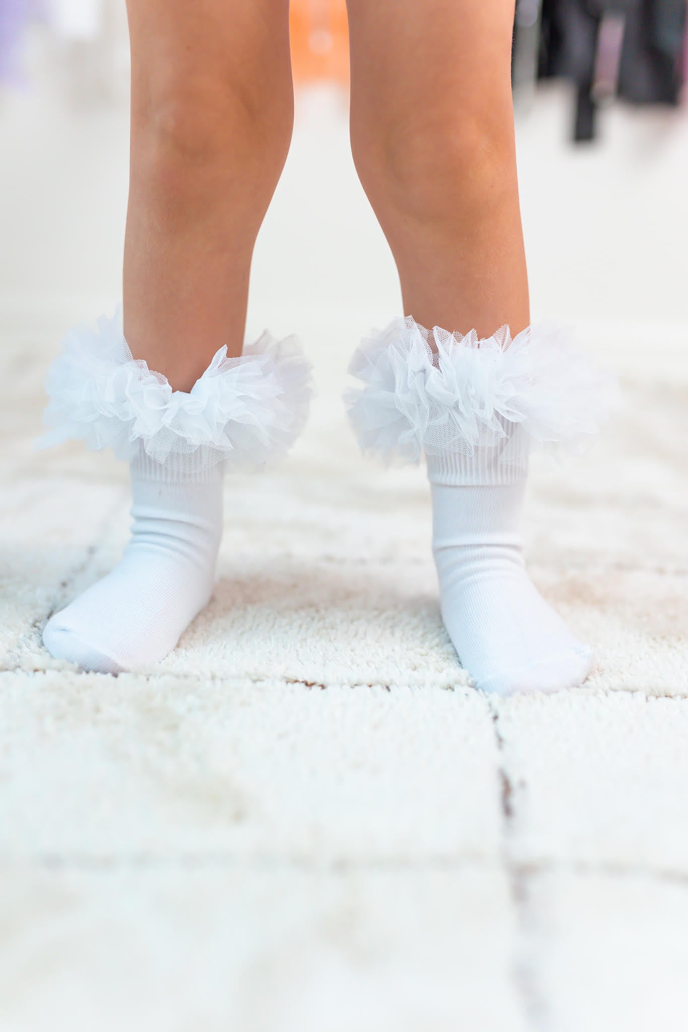 Girls Tutu Socks - White
