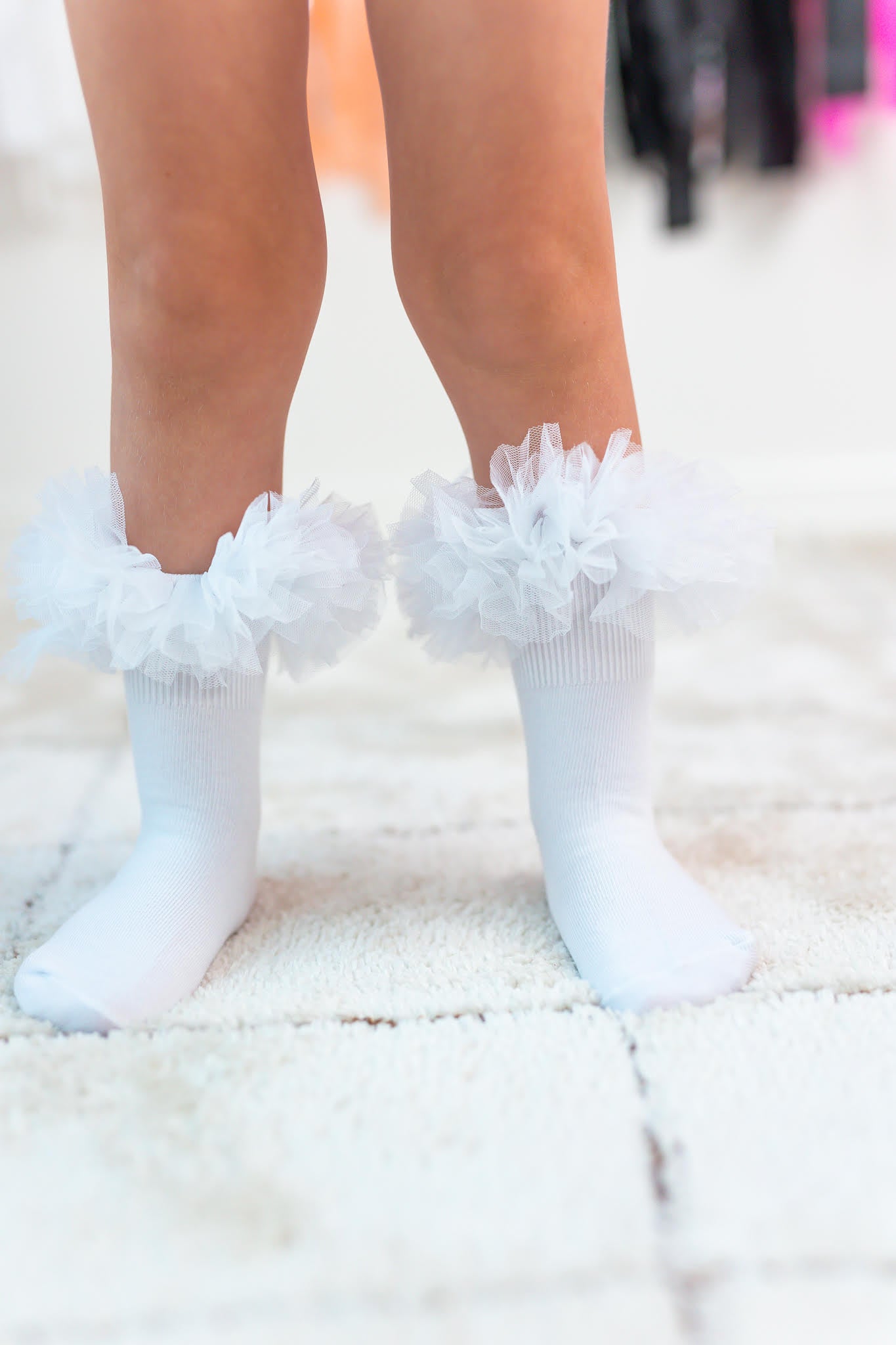 Girls Tutu Socks - White