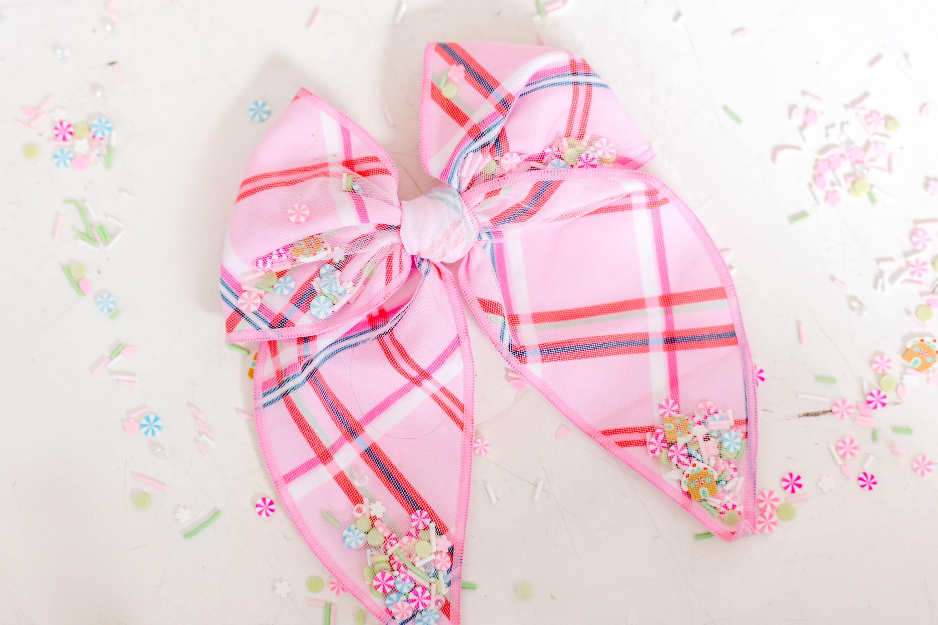 Mesh Shaker Bow - Sugarplum Plaid