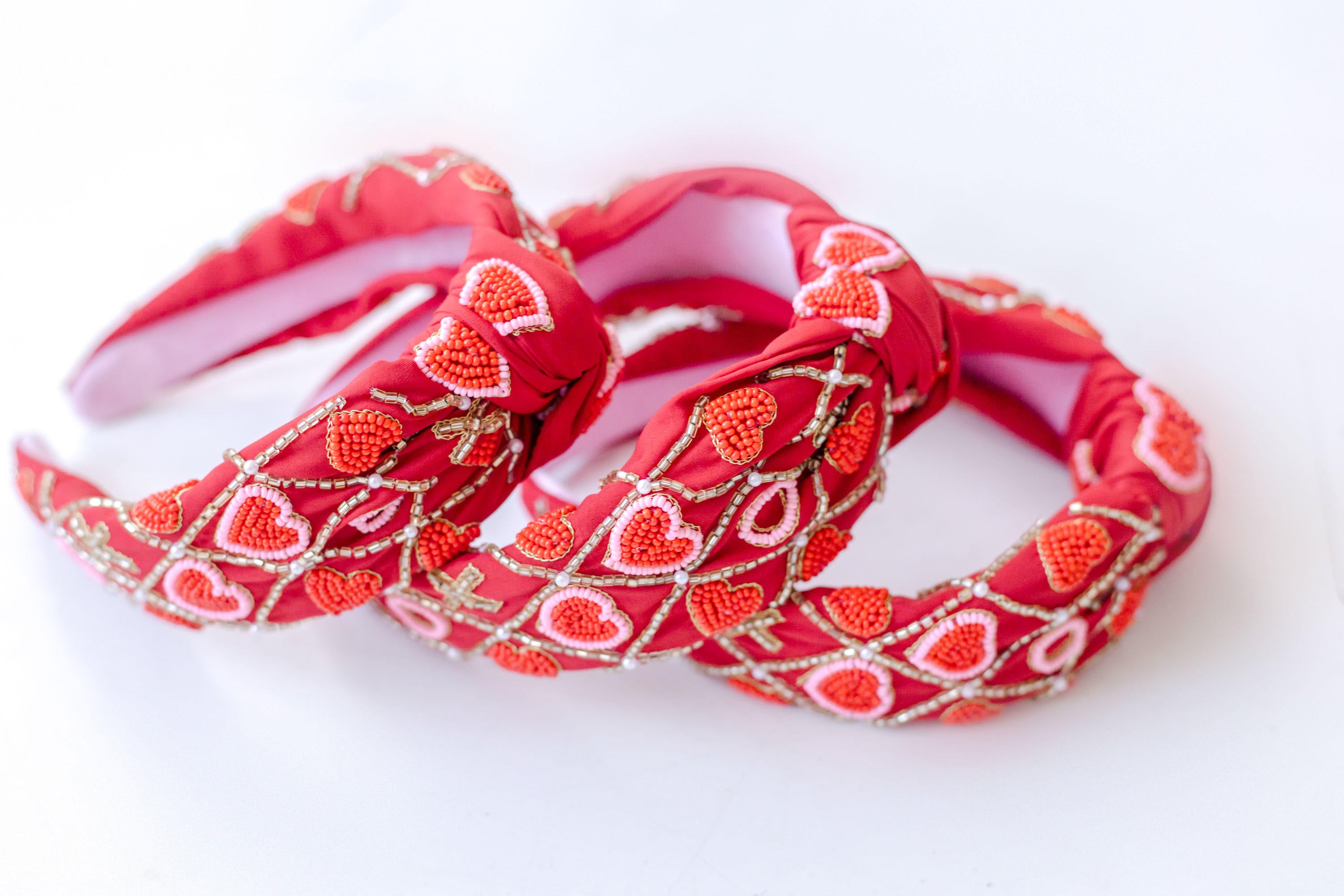 Beaded Headband - Queen of Hearts