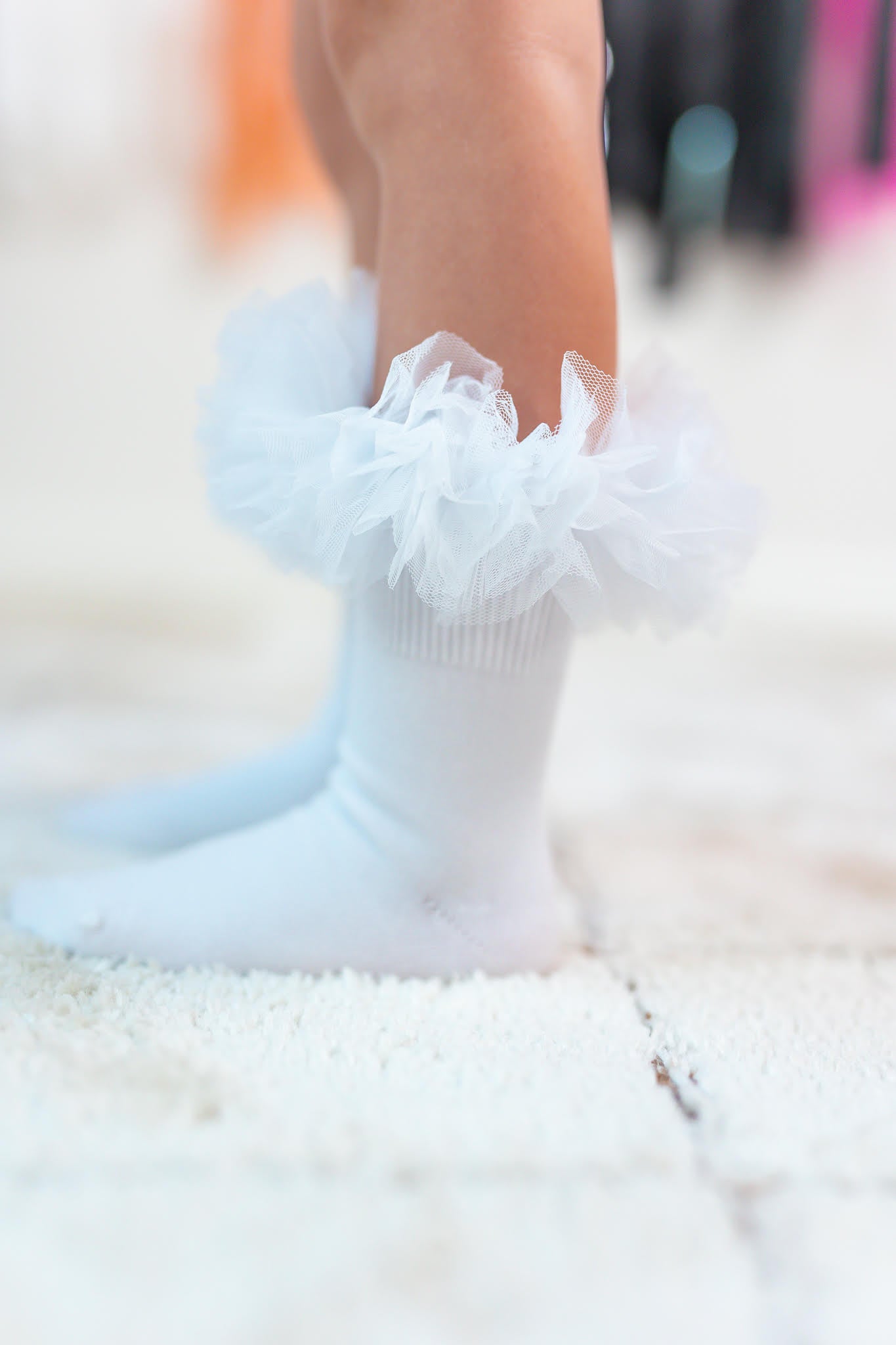 Girls Tutu Socks - White