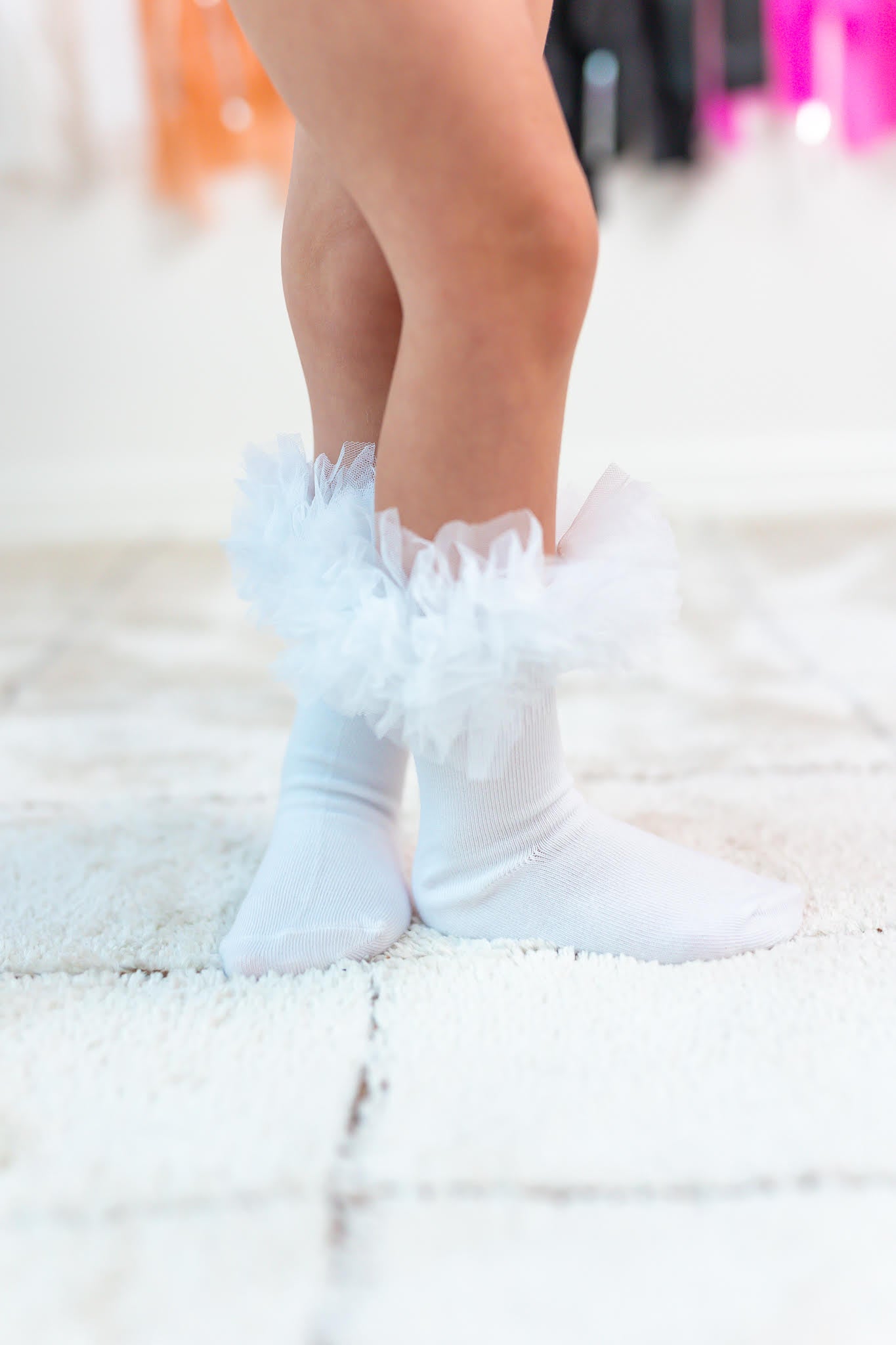 Girls Tutu Socks - White