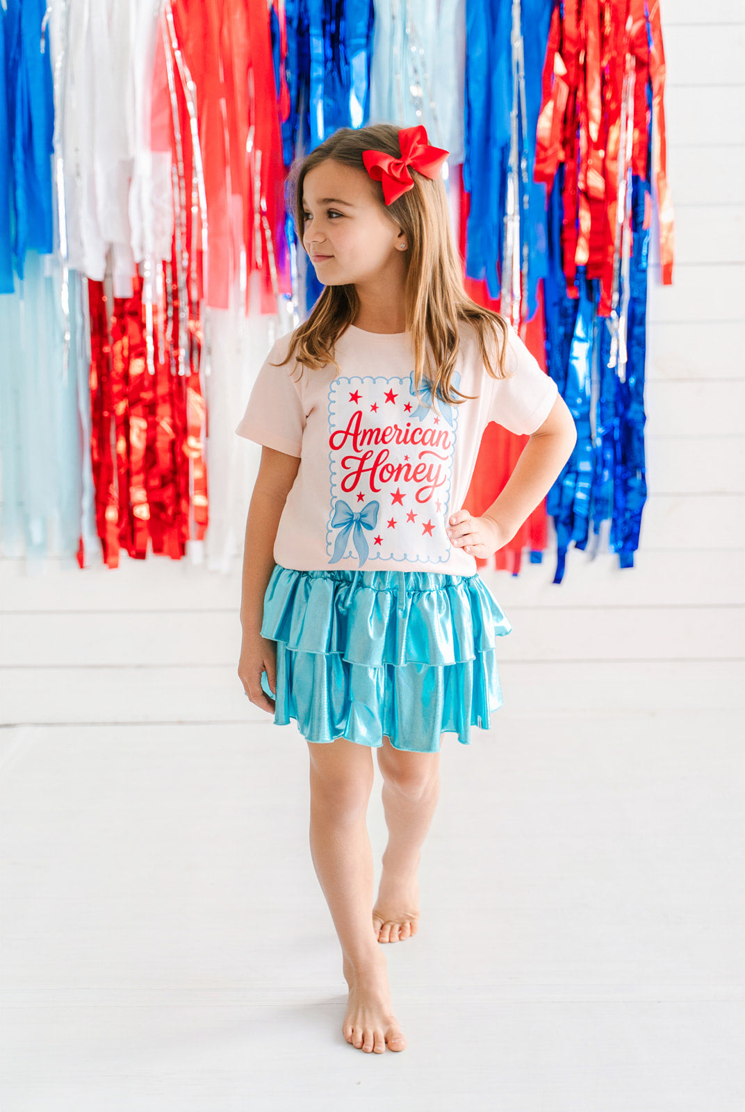 Blair Metallic Skirt - Seafoam Shimmer