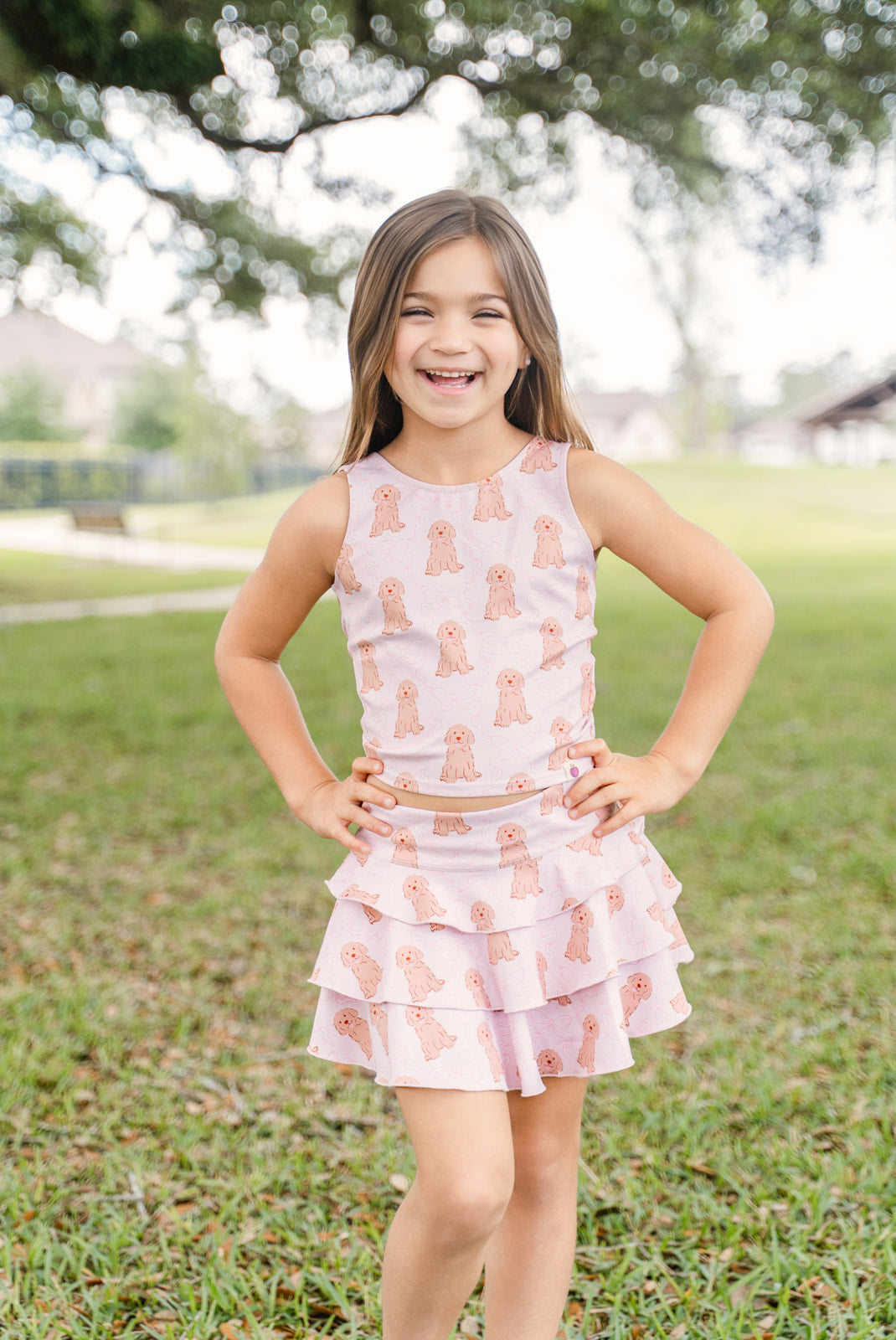 Active Skirt - Puppy Bow Parade (Pre-order)