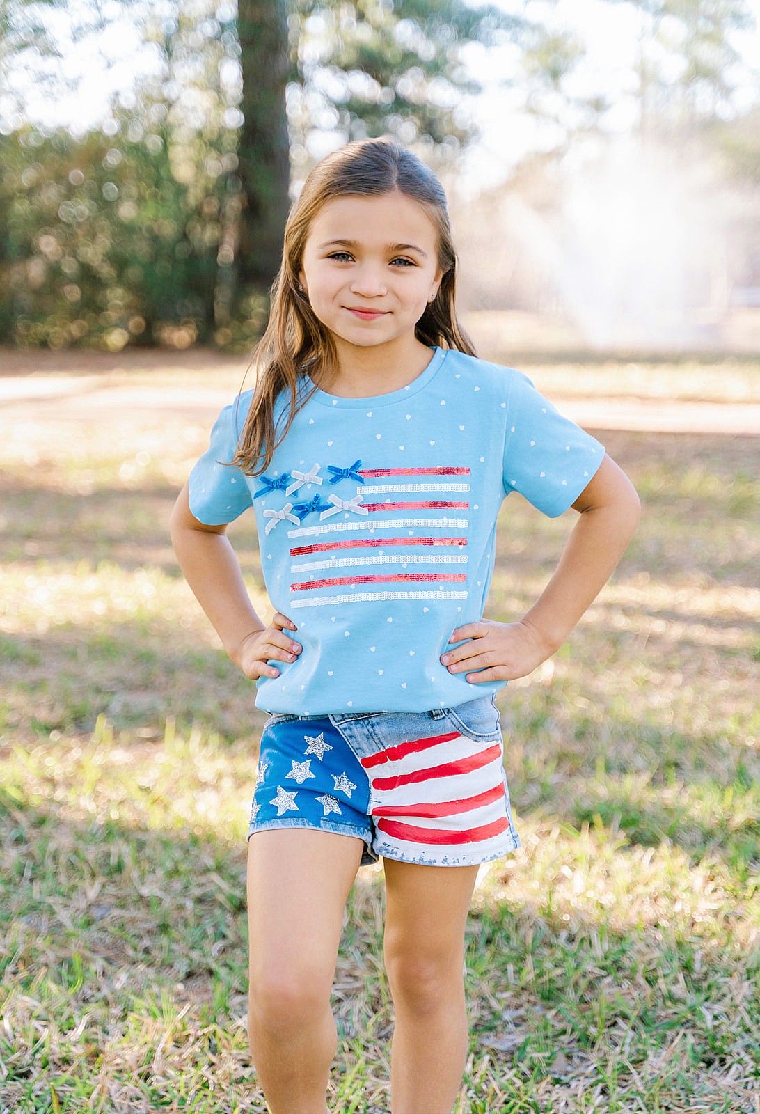Graphic Tee - Blue Starry Ribbon