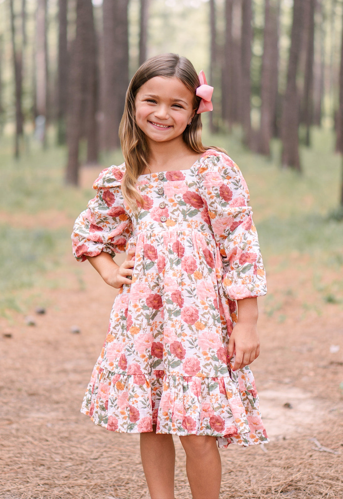 Puff Sleeve Gauze Dress - Blushwood (Pre-Order)