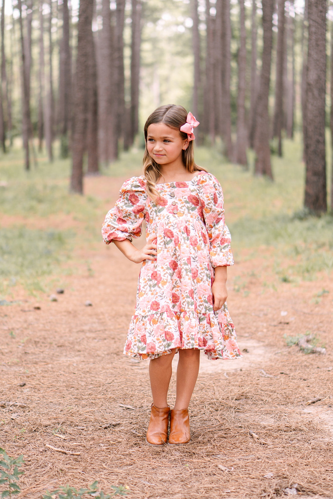 Puff Sleeve Gauze Dress - Blushwood (Pre-Order)