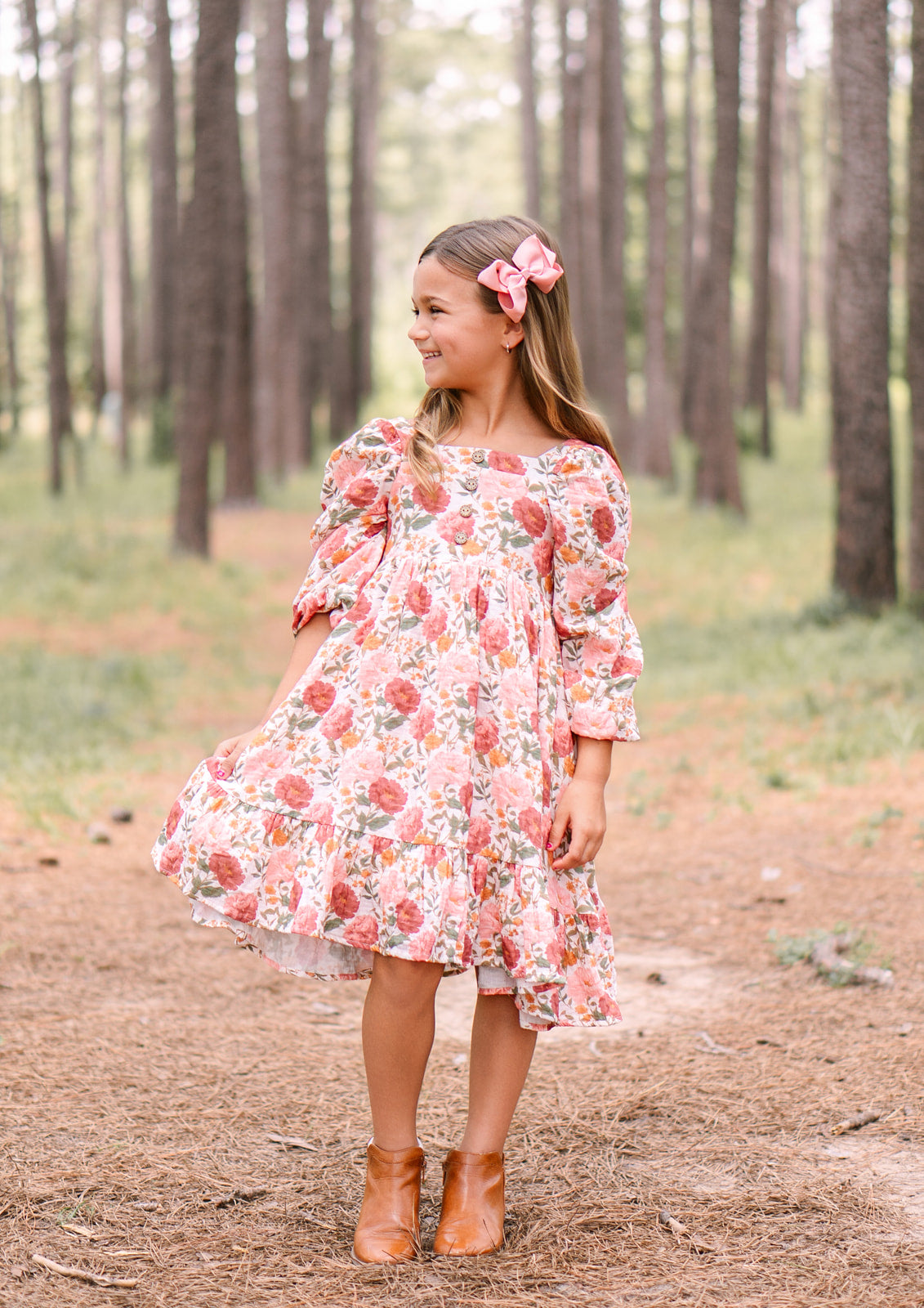 Puff Sleeve Gauze Dress - Blushwood (Pre-Order)