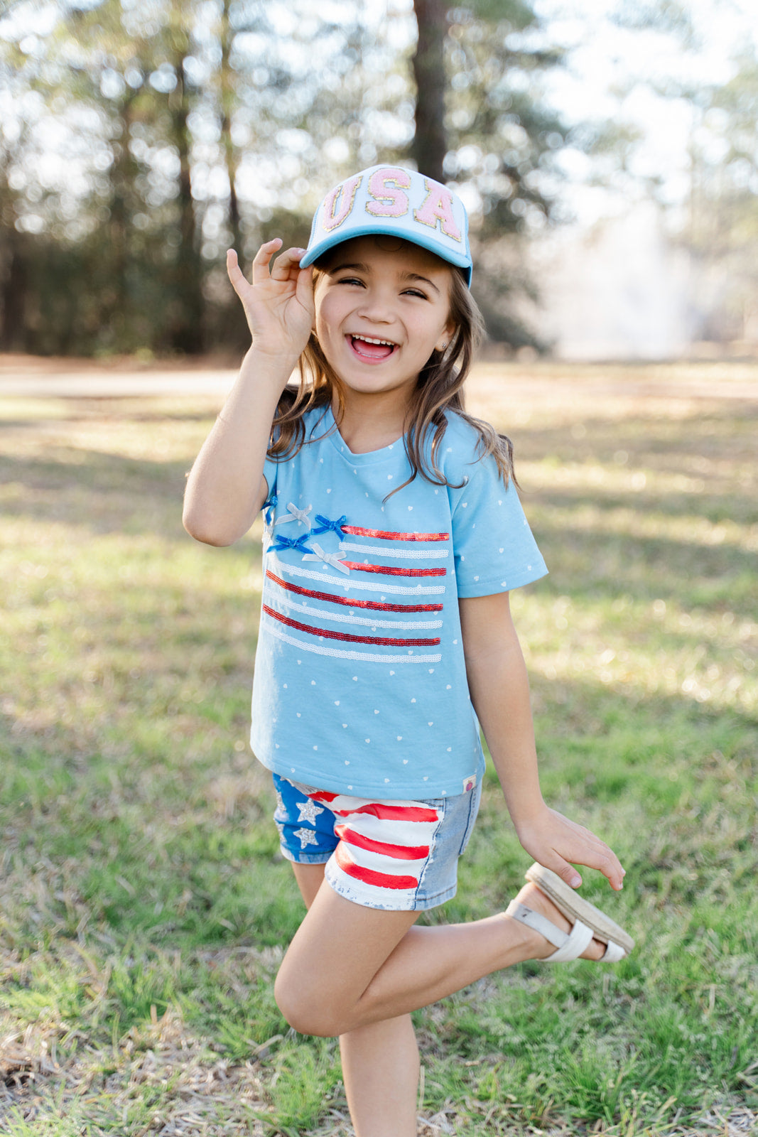 Graphic Tee - Blue Starry Ribbon