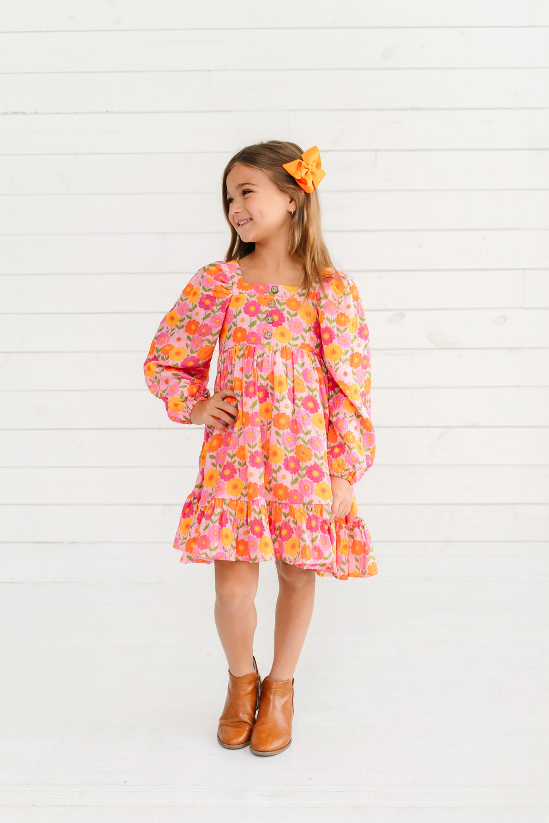 Puff Sleeve Dress - Spiced Meadow (Pre-Order)