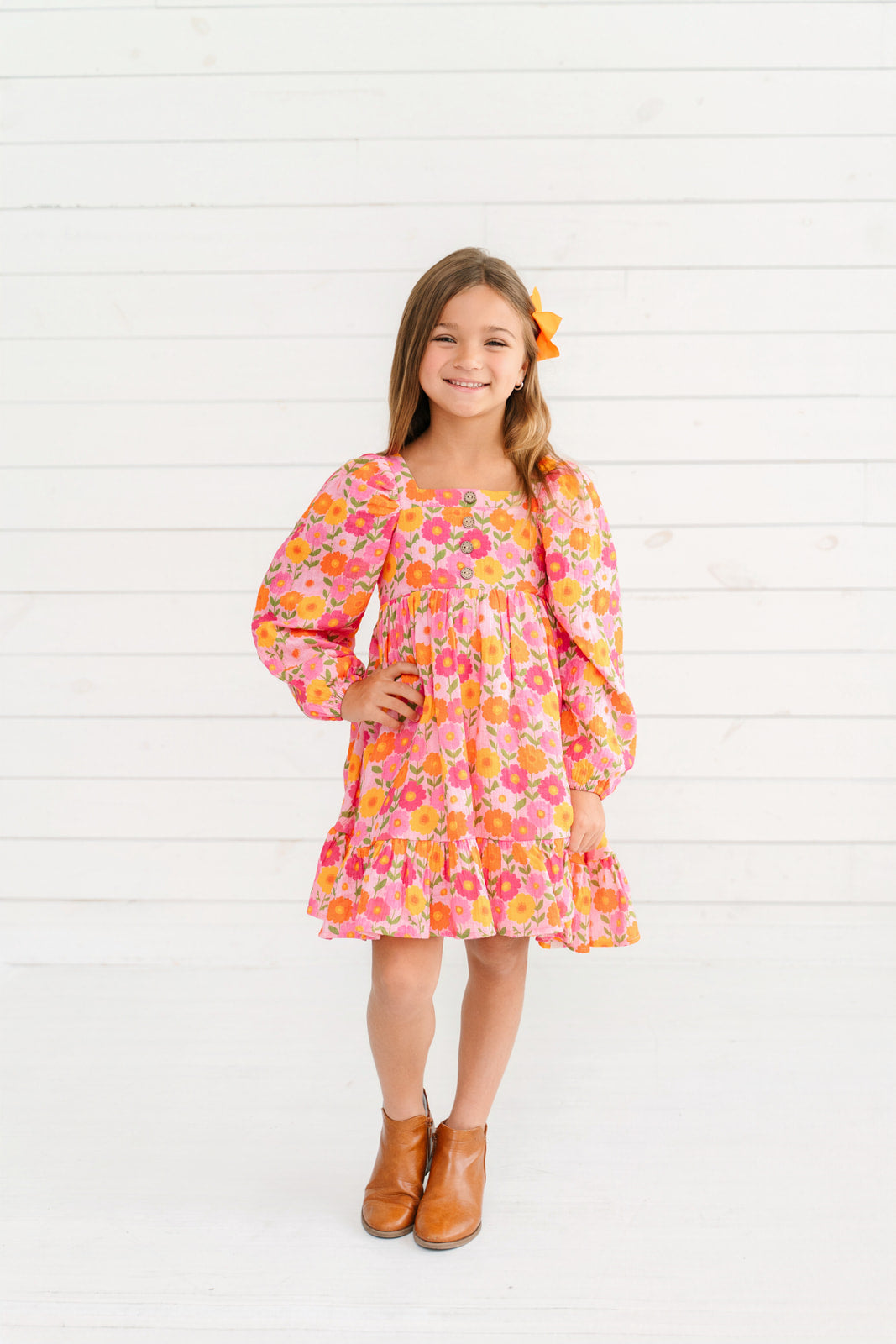 Puff Sleeve Dress - Spiced Meadow (Pre-Order)