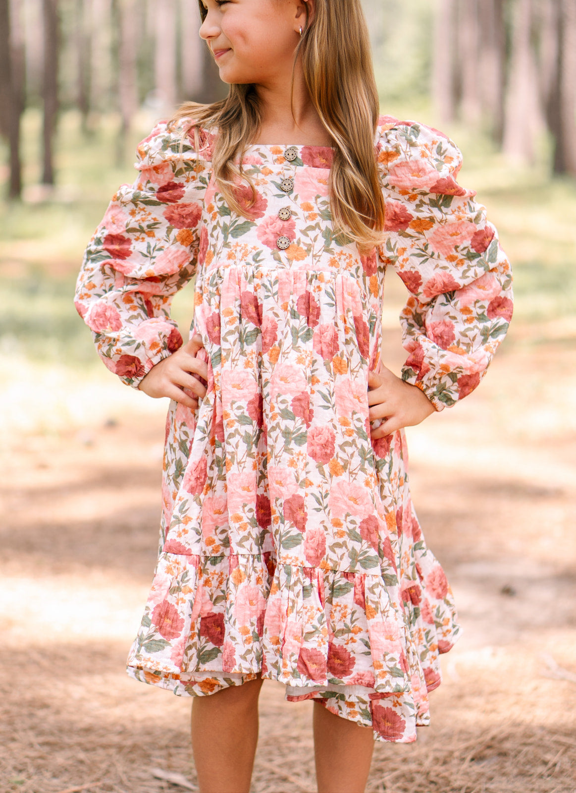 Puff Sleeve Gauze Dress - Blushwood (Pre-Order)