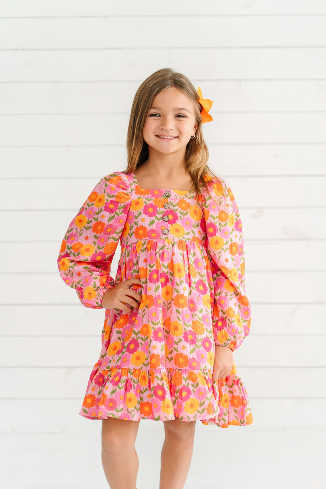 Puff Sleeve Dress - Spiced Meadow (Pre-Order)