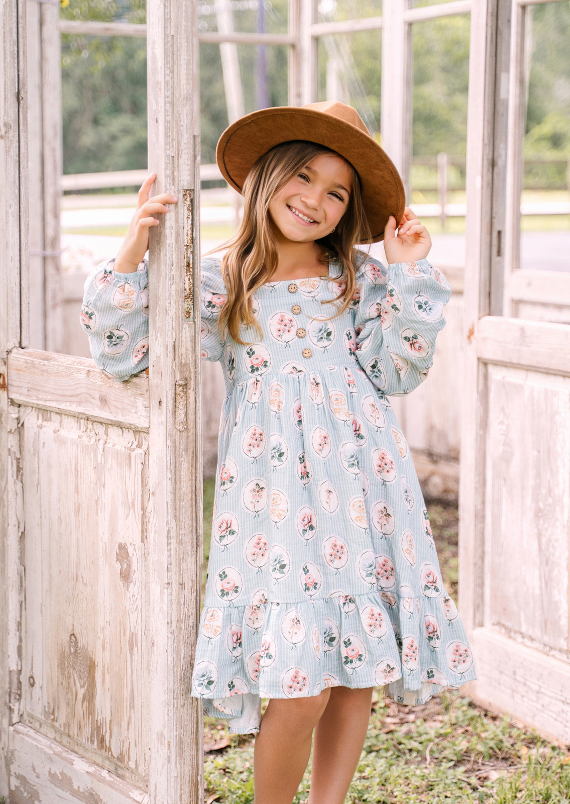Puff Sleeve Gauze Dress - Tea Garden (Pre-Order)