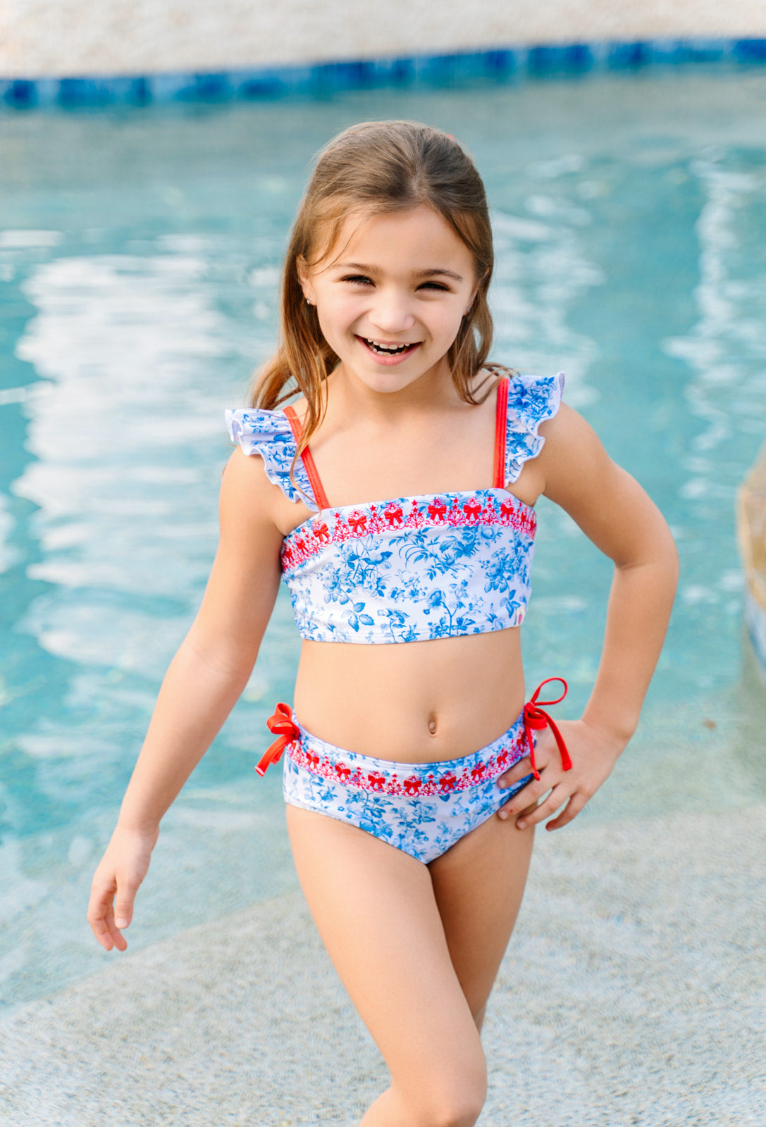 Hazel Embroidered Swimsuit - Liberty Lane Toile