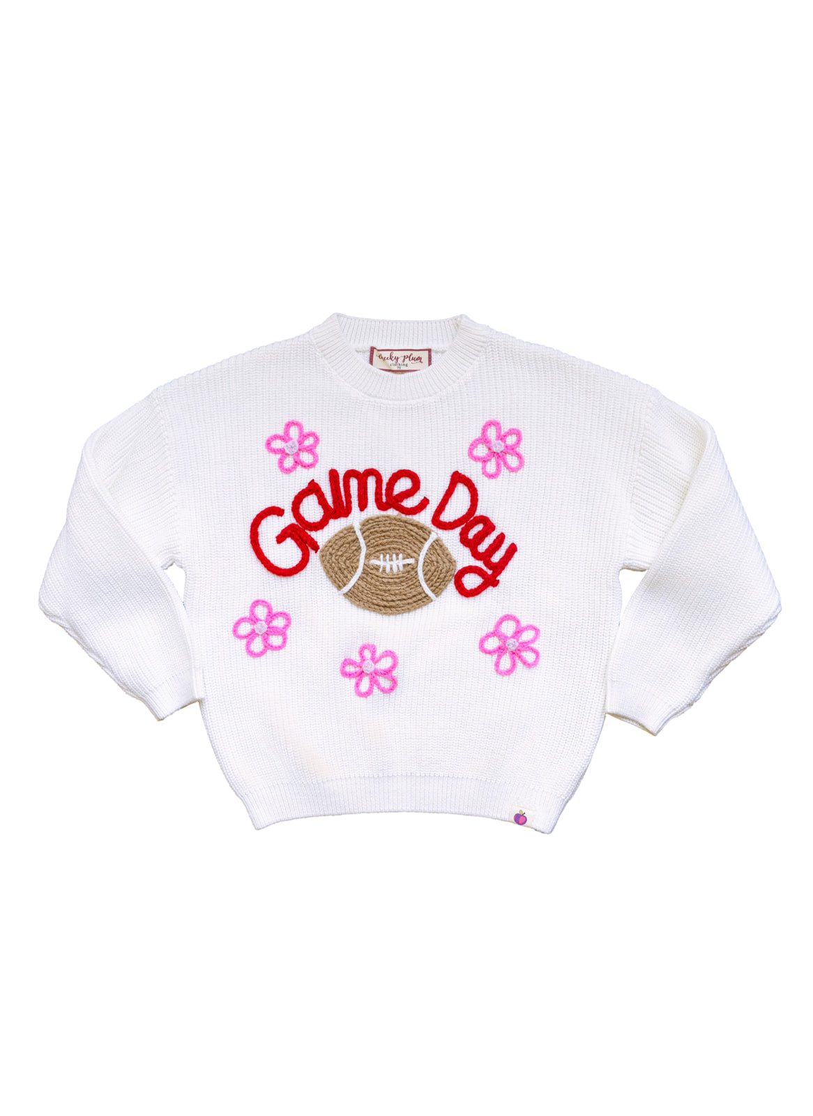 Embroidered Knit Sweater - Game Day Cutie