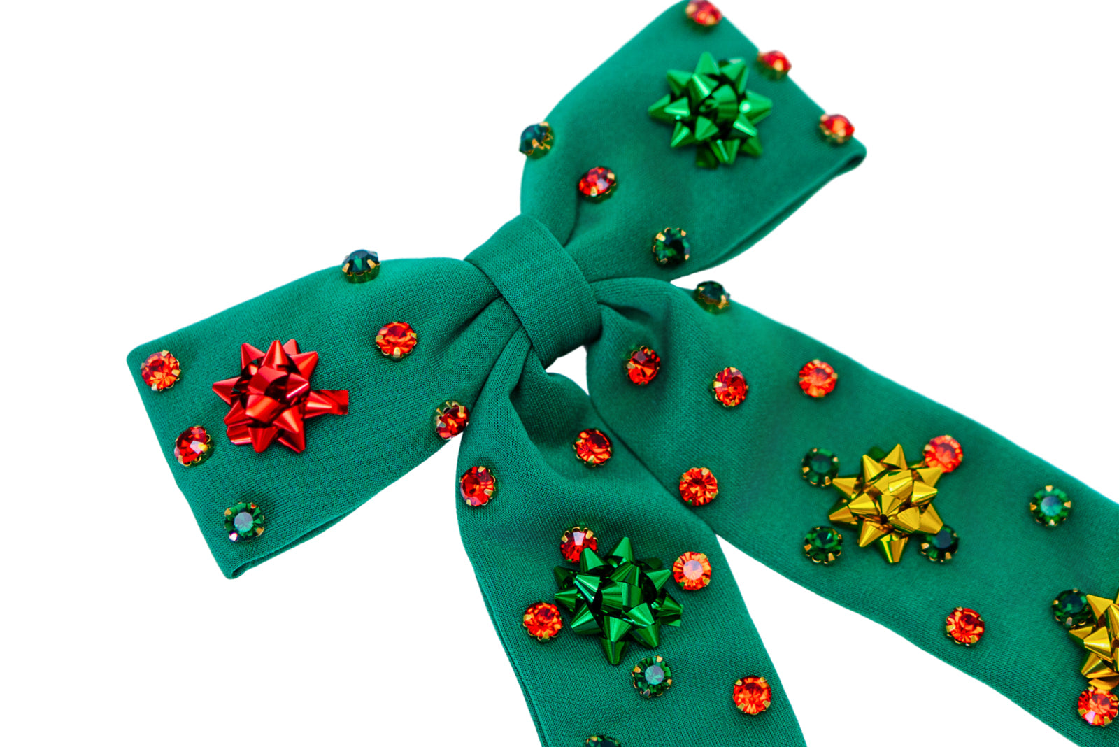 Beaded Hair Bow - Yuletide Shine