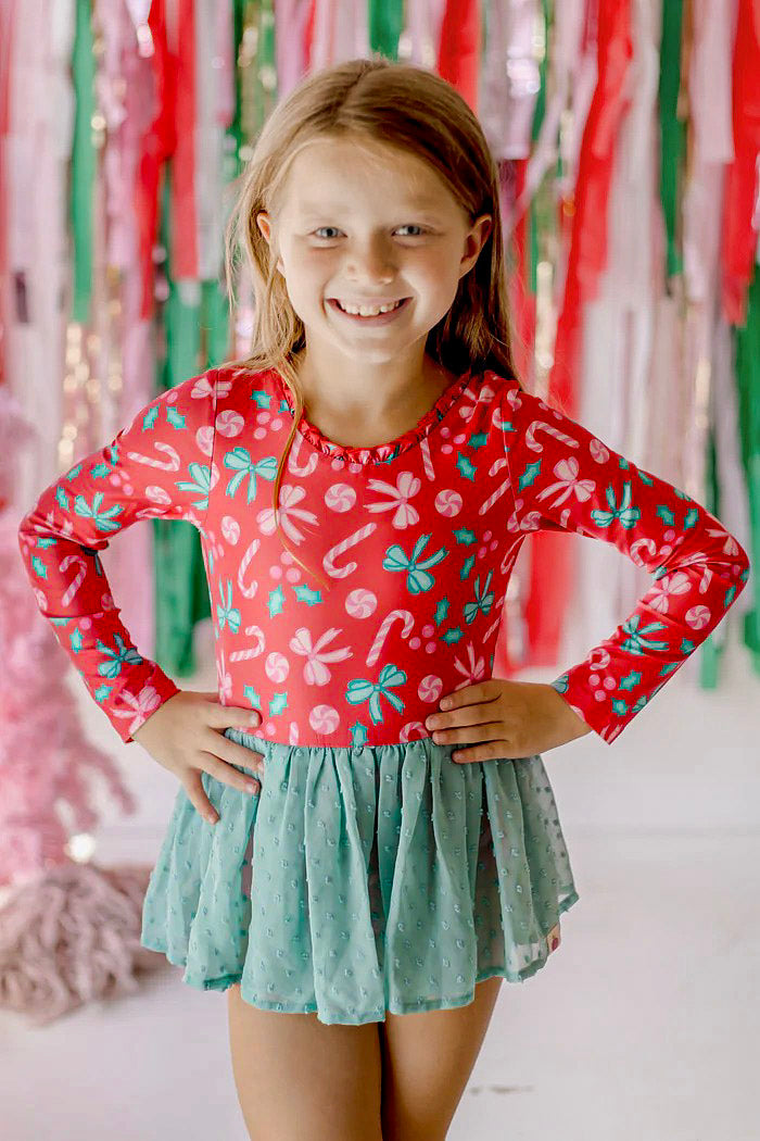 Farrah Clipdot Leotard - Peppermint Parade (Pre-Order)