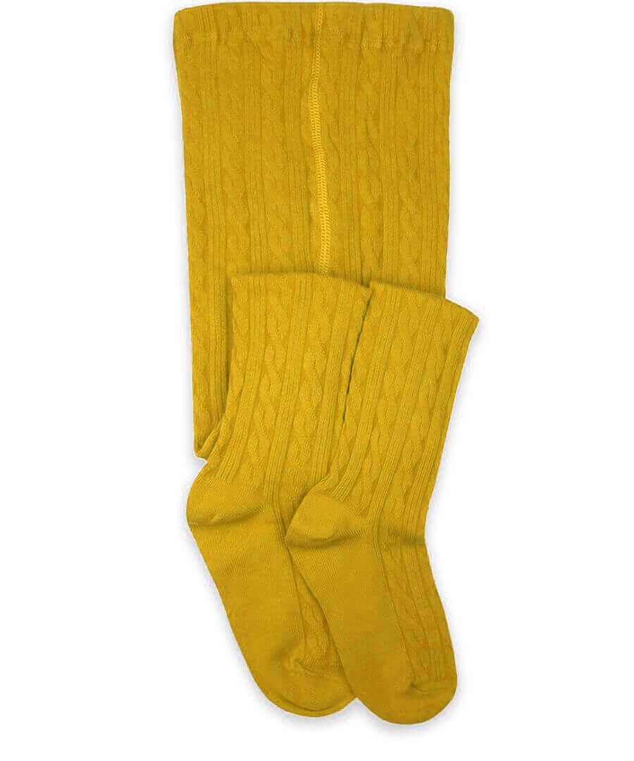 Classic Cable Tights - Mustard