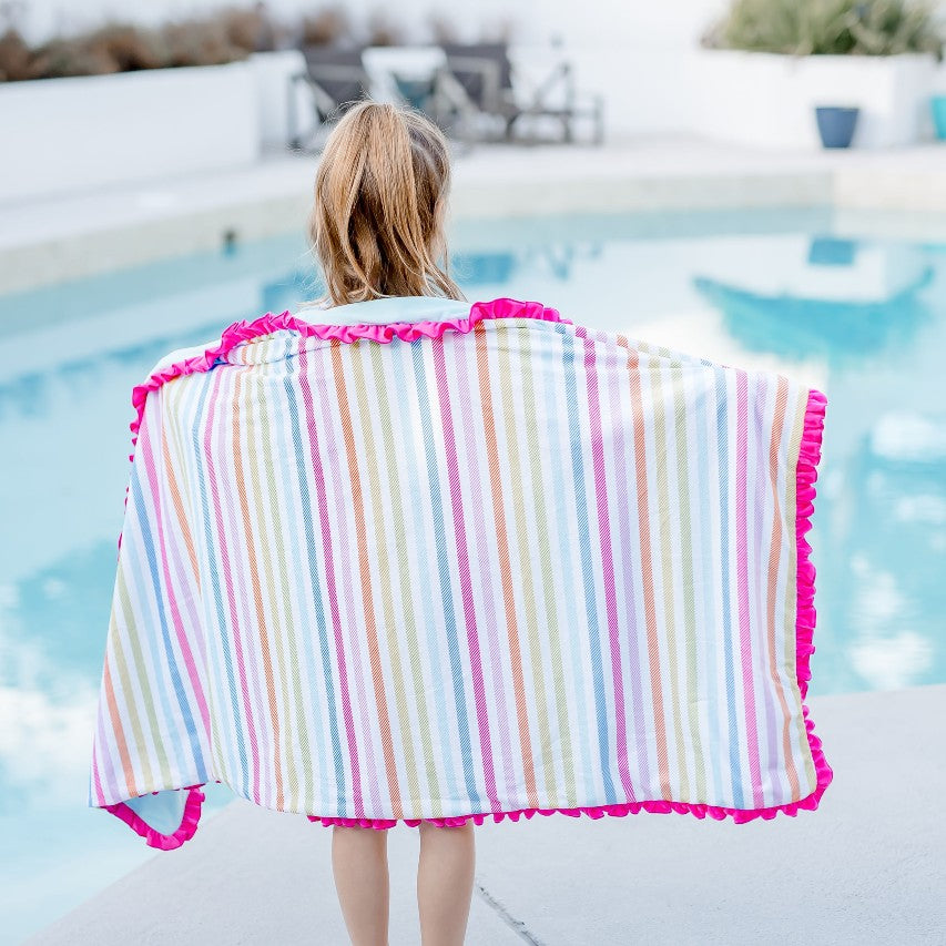 Ruffle Swim Towel - Sugar Stripe