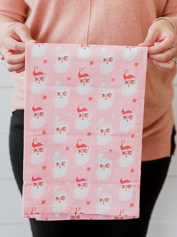 Full Pattern Santa Face | Holiday - Flour Sack Towel
