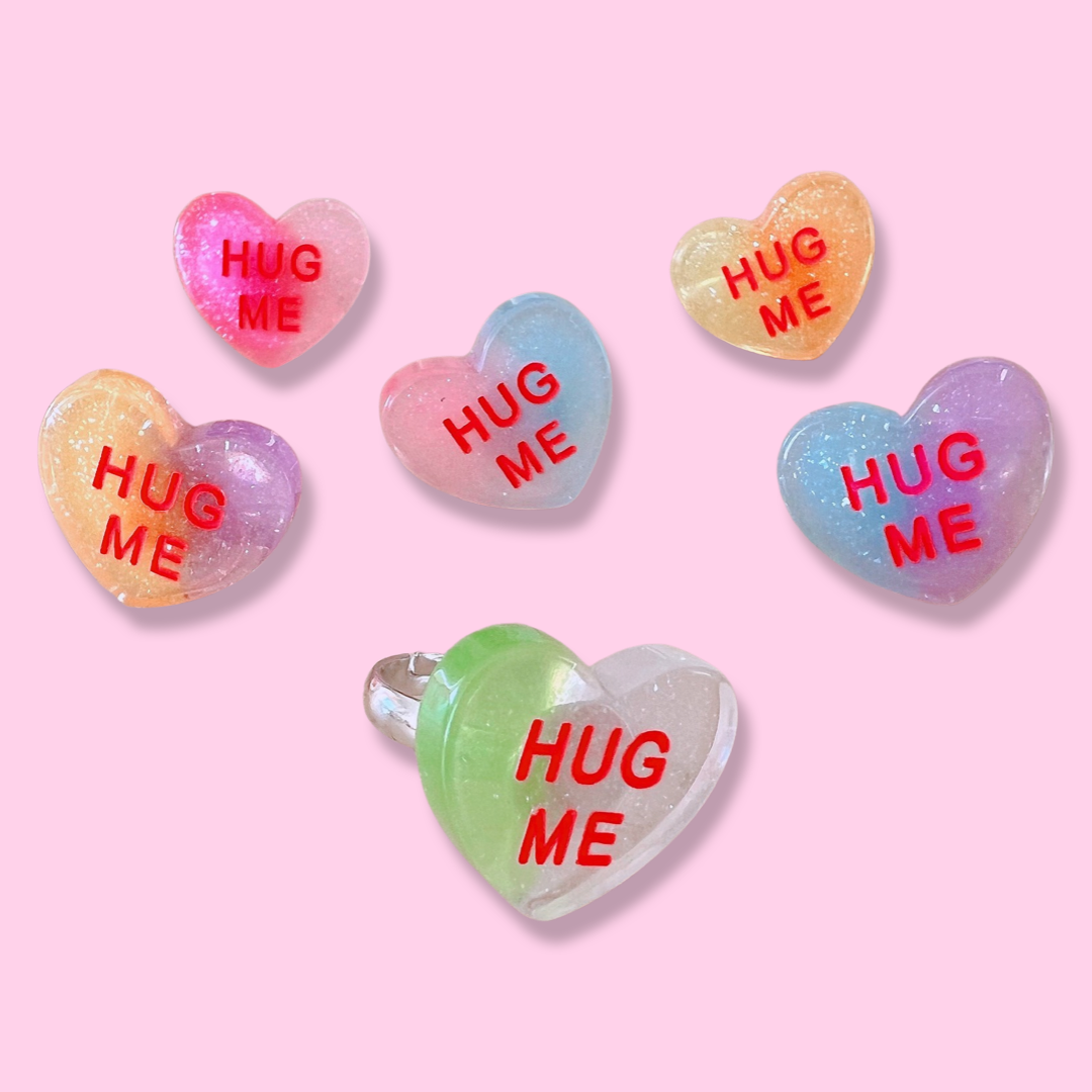 Jelly Conversation Heart Kids Rings | Valentines