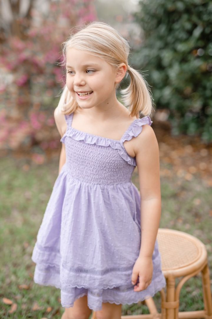 Ura Clip Dot Dress - Soft Lilac