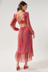 Sugarlips O-Ring Cut Out Midi Dress | Sereia Berry