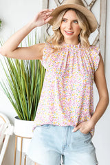 Women's 7th Ray Flutter Blouse | Fuchsia